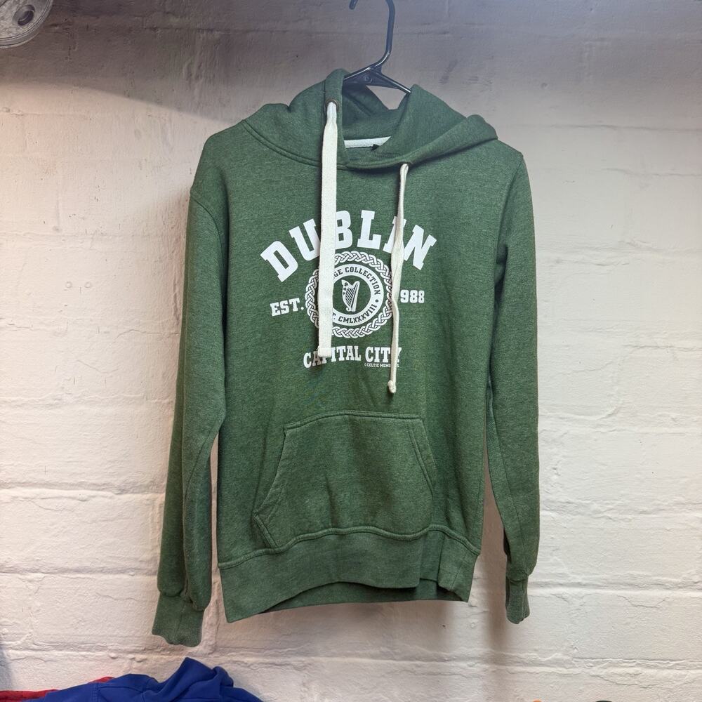 Celtic Memories Green Dublin Hooded Sweatshirt Men's Small